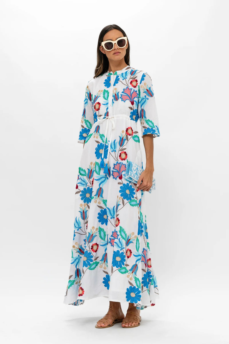 Oliphant Cinched Shirt Maxi Dress Monet Multi Ck Bradley