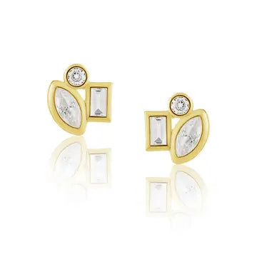 Sahira Amber Studs - Gold