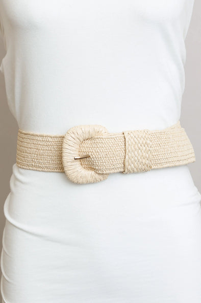 Leto Raffia Belt - Natural