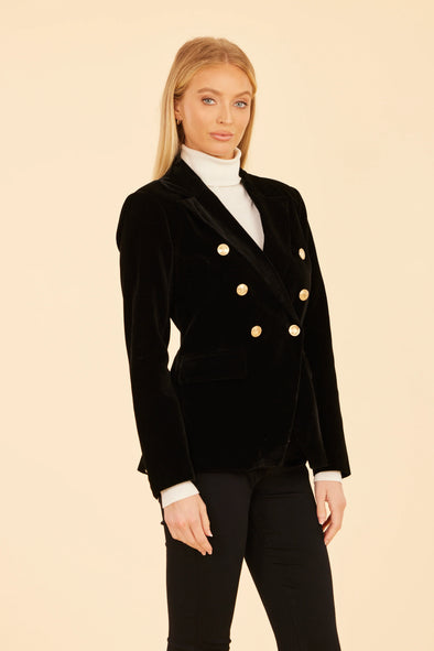 Dolce Cabo Velvet Blazer - Black