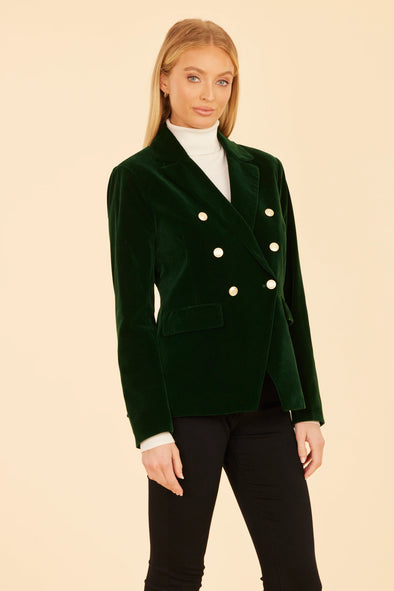 Dolce Cabo Velvet Blazer - Dark Green