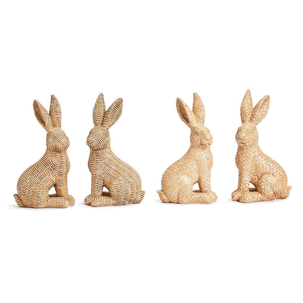 Two's Company Rattan Weave Easter Bunnies - Set of 2