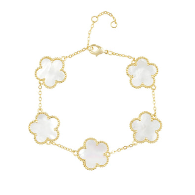 Sahira Adeline Clover Bracelet - Mother of Pearl