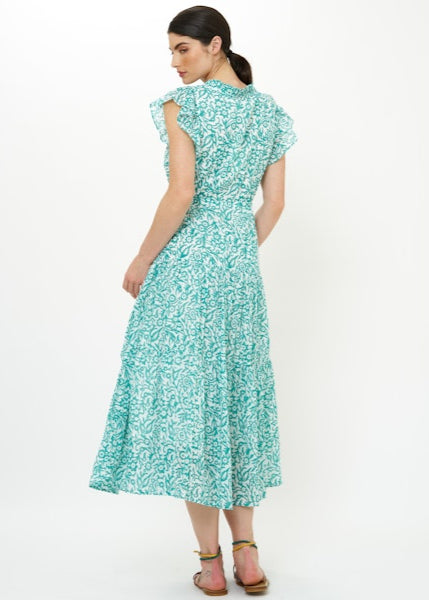 Oliphant Cinched Flirty Dress - Cypress Jade