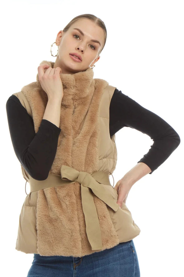 Patty Kim Body Warmer Vest - Camel