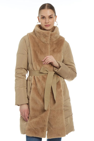 Patty Kim Body Warmer Down Coat - Camel