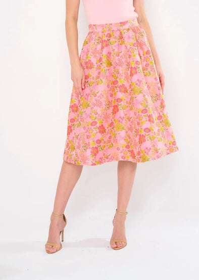 Flora Bea Tulip Skirt - Springtime Brocade