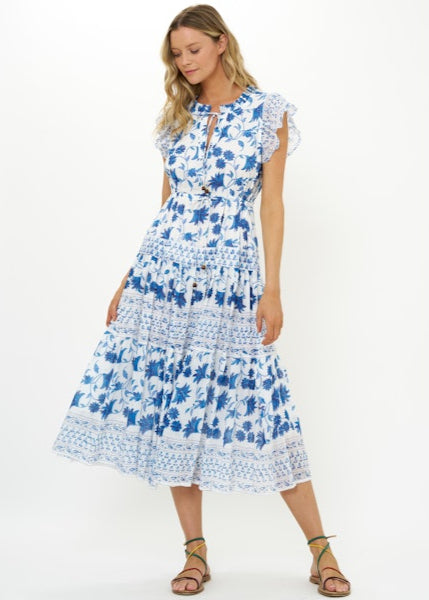 Oliphant Cinched Flirty Dress - Marion Blue