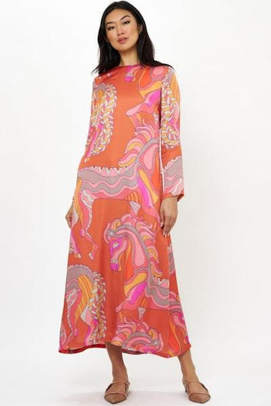 Oliphant Long Sleeve Shift Maxi - Arabia Toffee