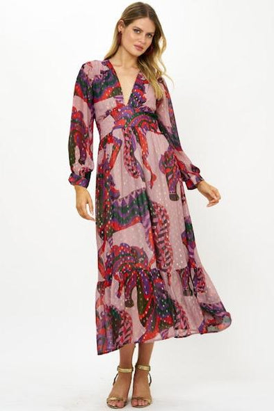 Oliphant Tie Back Maxi - Arabia Crimson