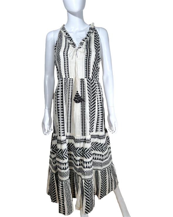 Just Bellina Maxi Dress - Black and White