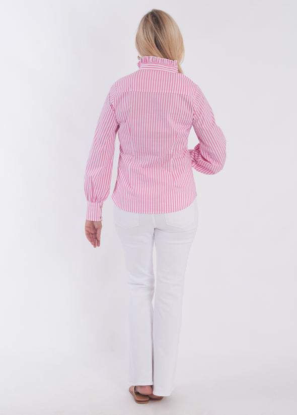 Bedford Blouse  - Pink Stripe