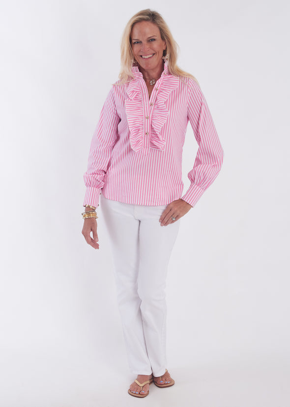 Bedford Blouse  - Pink Stripe