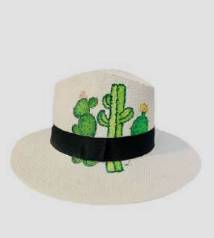 Liebe Anta Hand Painted Hat - Cactus