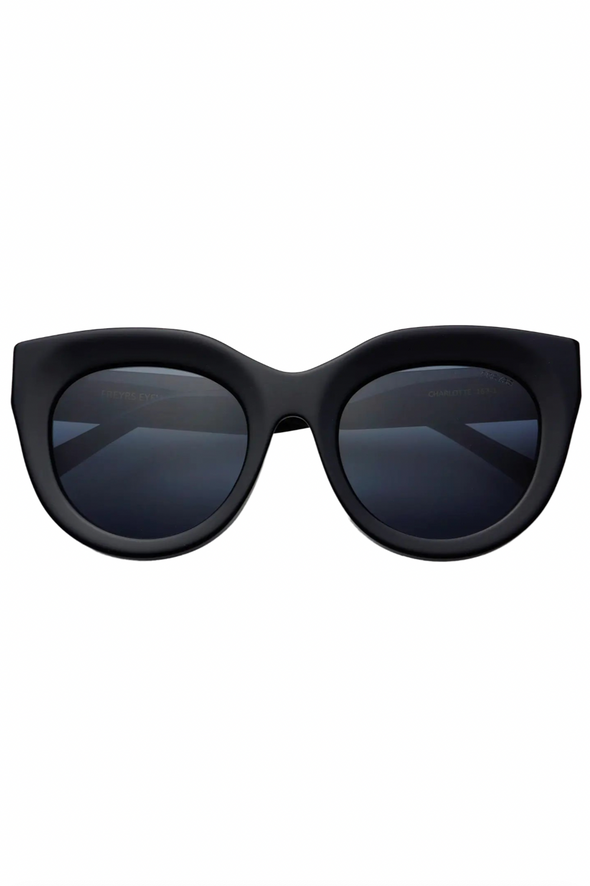 Freyrs Charlotte Acetate Cat Eye Sunglasses - Black