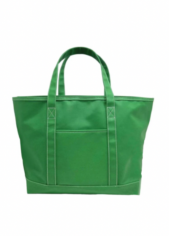 TRVL Coated Canvas Medium Tote - Kelly Green