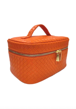 TRVL Luxe Train Cosmetic Case - Woven Papaya