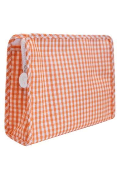 TRVL Roadie Large Zip Pouch - Gingham Orange