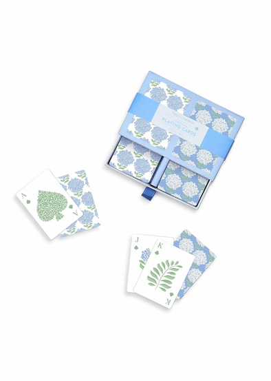 Two's Company Hydrangea Double Deck Textured Playing Cards in Gift Box