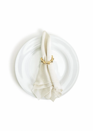 Two's Company Gold Bamboo Napkin Rings - Set of 4