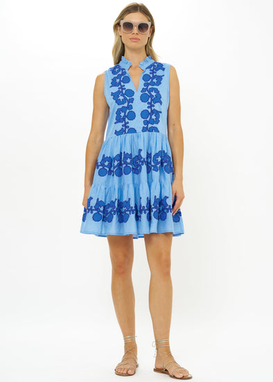 Oliphant Yoke Dress - Tangier Blue