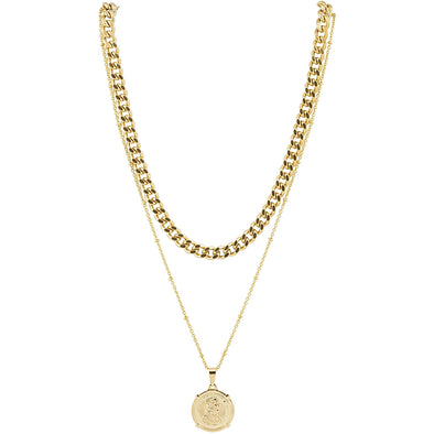 Sahira Edina Coin Necklace - Gold