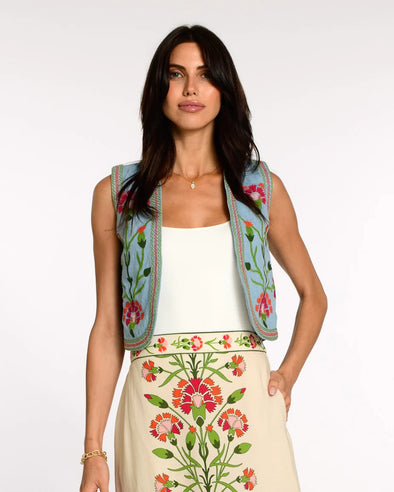 Elizabeth James Kit Vest - Indian Flower Chambray