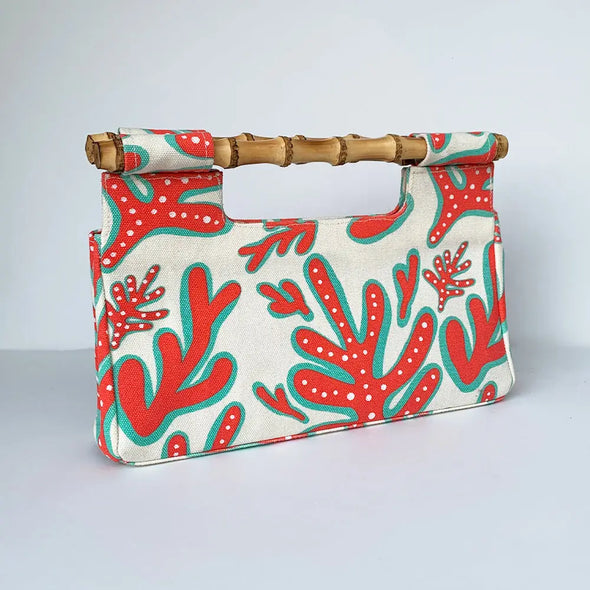 Lillibridge Bamboo Clutch - Crazy Coral