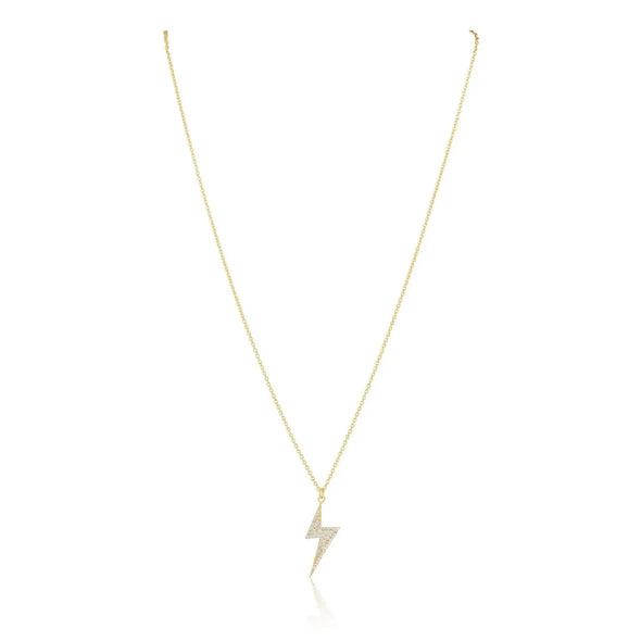 Sahira CZ Bolt Necklace - Gold