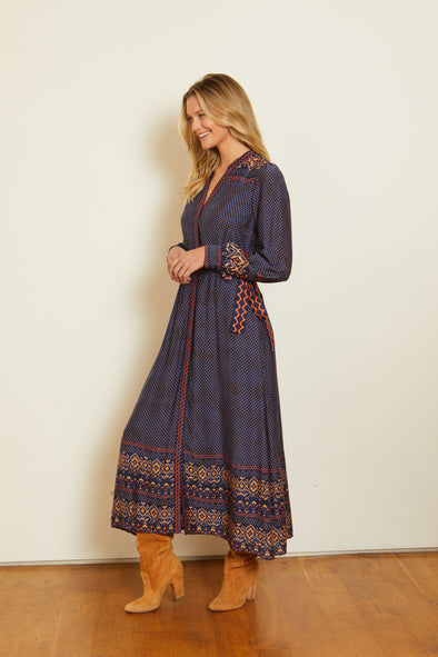 Caballero Michelle Dress - Indigo Batik