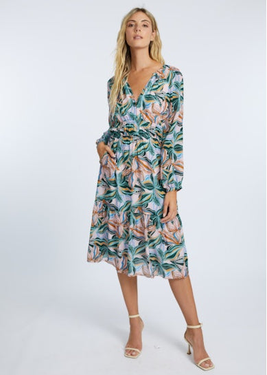 Caballero Quinn Dress - Sea Leaves