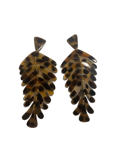 Wolf & Willa Cheetah Leaf Earrings