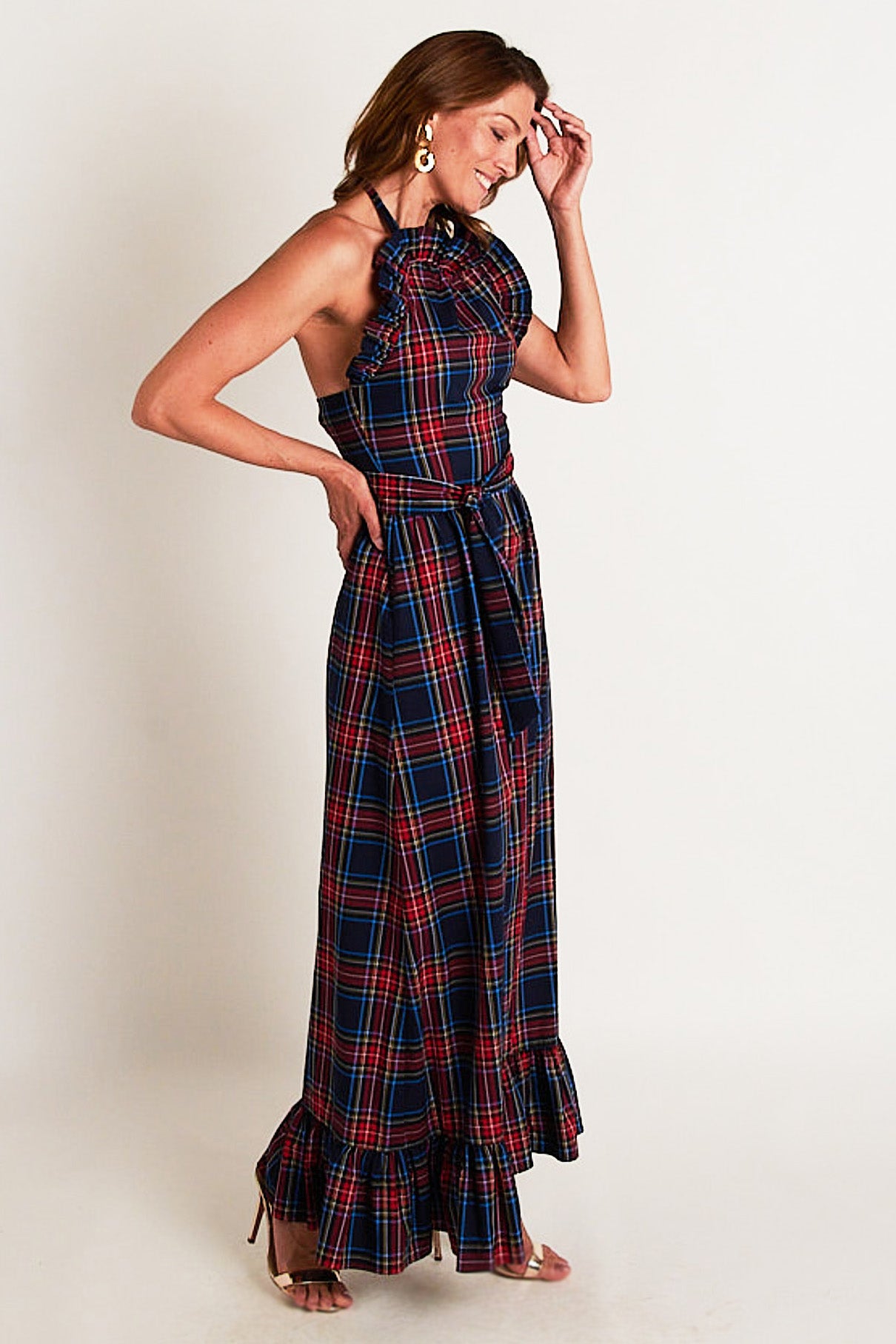 Dove Maxi Navy Blue Plaid CK Bradley