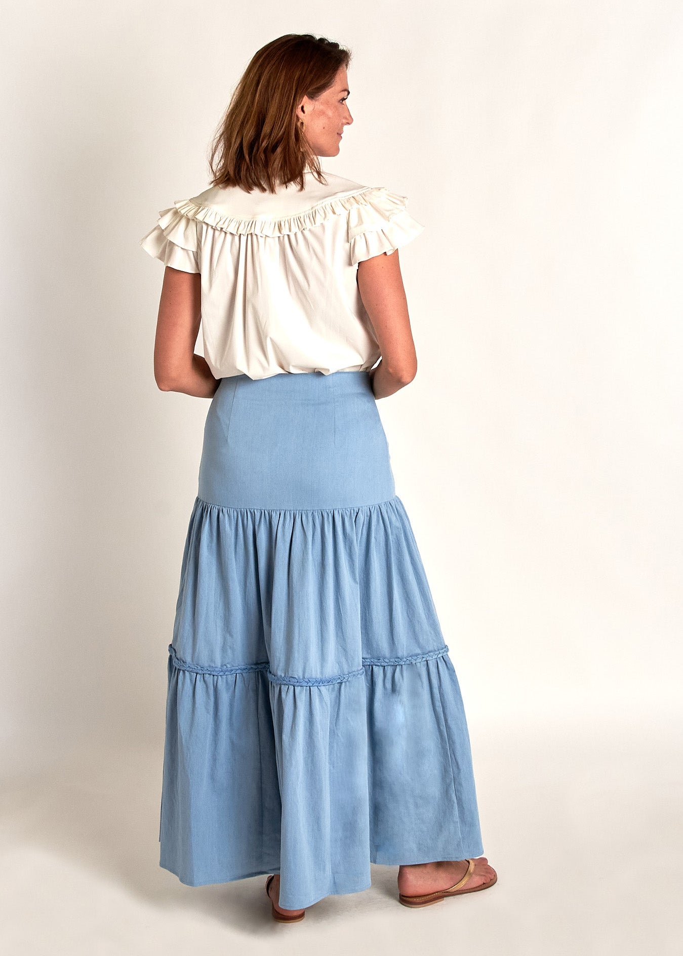 Tiered Chambray Skirt - Ready to Wear