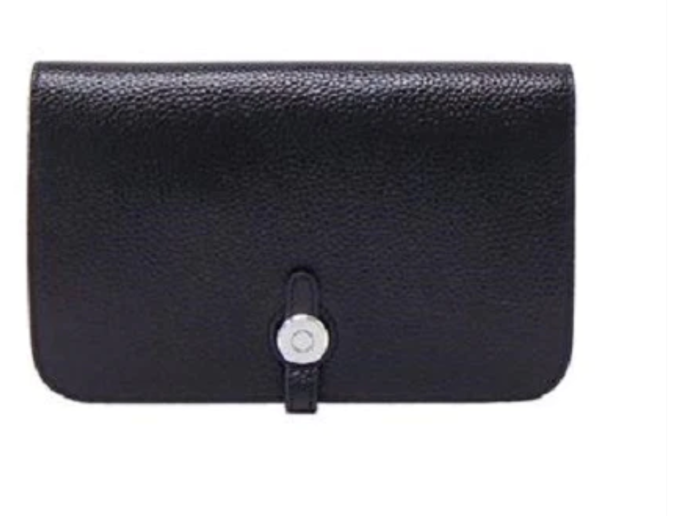 Authentic Hermes Black/Brown Bi-Color Togo Leather Dogon Wallet