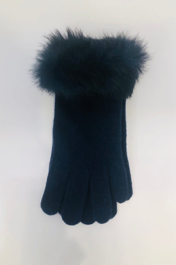 Cashmere Glove with Fur Trim