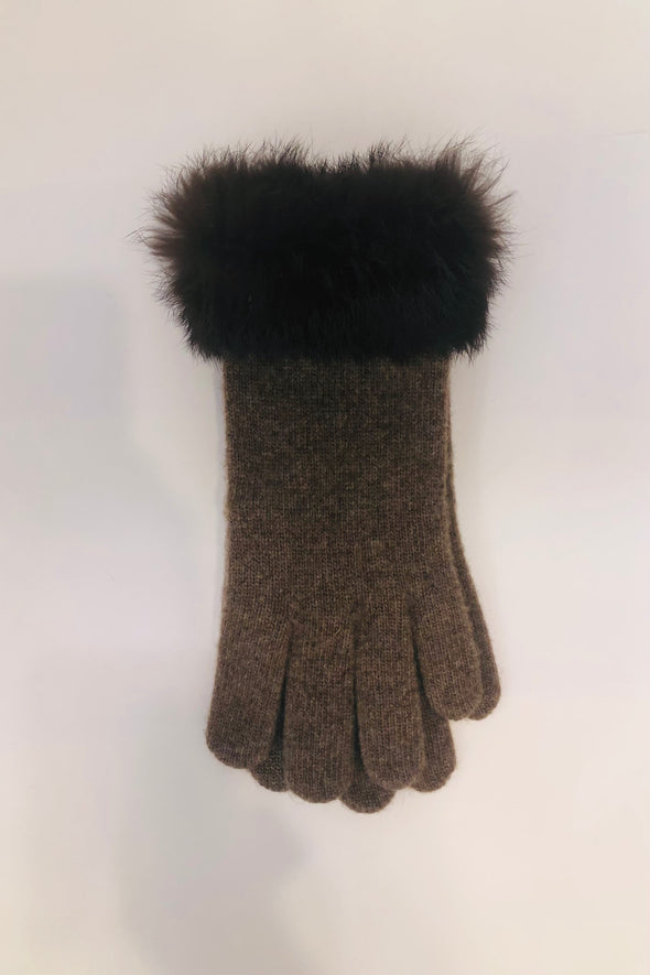 Cashmere Glove with Fur Trim