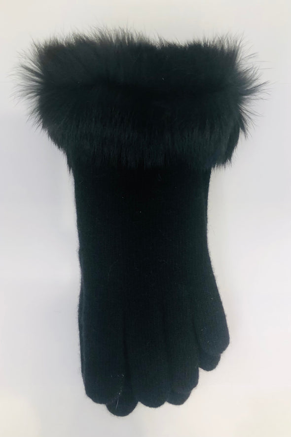 Cashmere Glove with Fur Trim